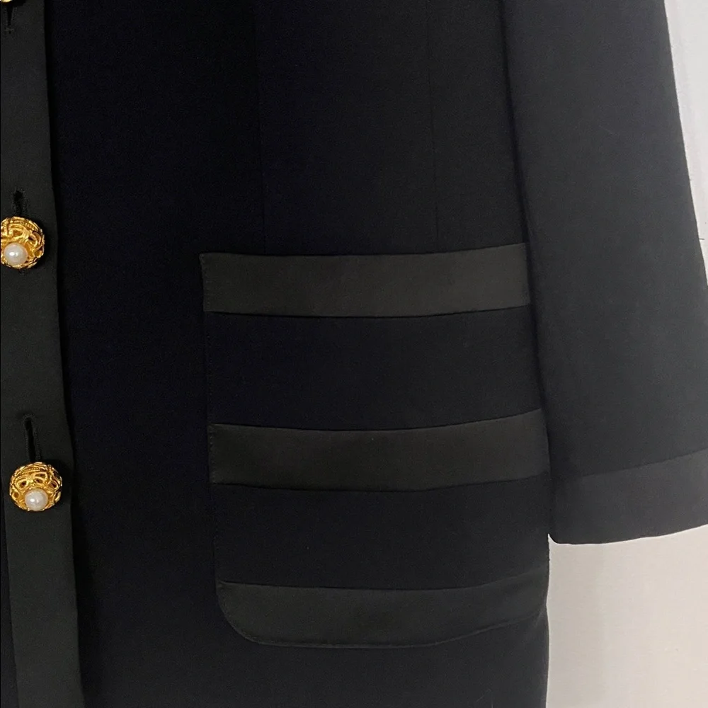 Louis Feraud Black Blazer with Gold Buttons - Picture 5 of 16